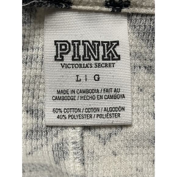 PINK Victoria's Secret Black and Cream Love Print Pajama Set - Picture 7 of 8